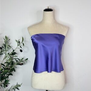 Reformation Purple Silk Satin Tube Top sz small